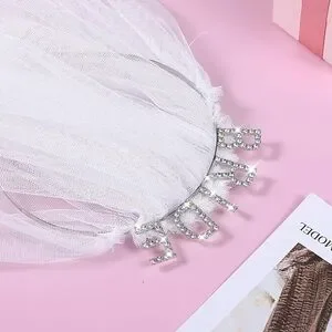 Chic Nation White Bridal Veil Plain Veil by Chic Bridals main image 3